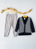 DouOud Striped Cardigan + Blob Sweatpants, 4 years