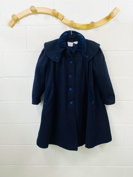 Vintage Navy Wool Blend Coat, 10 years