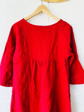 Cherry Red Linen Shift Dress, Women's XS (P)