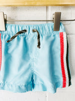 Aqua Stripe Swim Trunks, 6 months