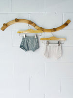 Oatmeal + Sage Shorts Bundle, 0-3 months