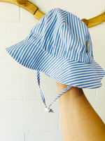 Blue Stripe Sun Hat, 0-6 months (SM)