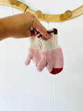 Heather Pink Knit Mittens, 0-12 months