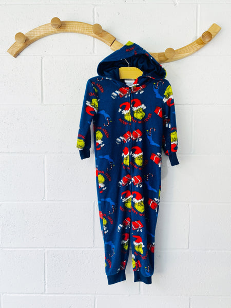 Grinch Fleece Romper, 2-3 years