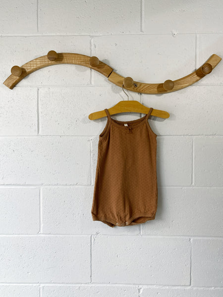 Quincy Mae Terracotta Eyelet Romper, 2-3 years