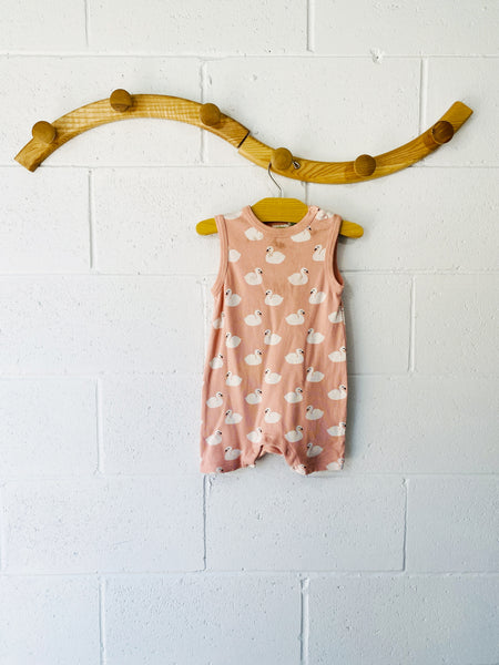 Parade Organics Pink Swans Romperall, 12-18 months