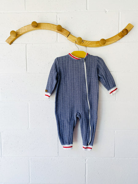 Blue Herringbone Playsuit, 12-18 months (LG)