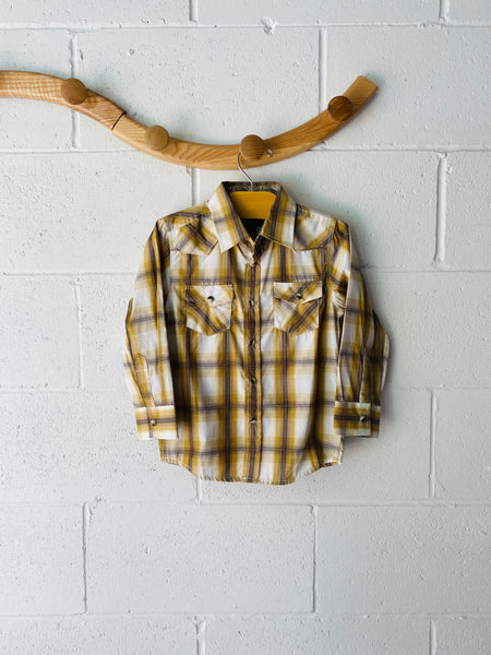 Western Plaid Button Up, 4-5 years