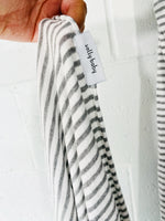 Soft Grey + White Stripe Baby Wrap, OS