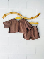 Chocolate Boxy Top + Shorts, 2-3 years