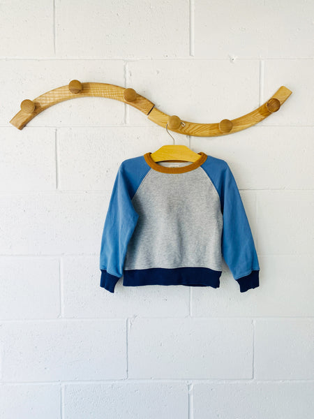 Mustard, Grey and Blues Crew Neck, 2-3 years (XXS)