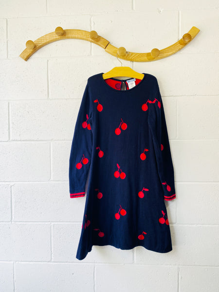 Jacadi Navy Knit Cherries Dress, 10 years