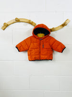 Orange Carseat Puffer Jacket, 0-6 months