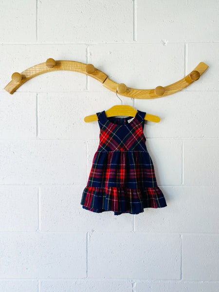 Vintage Plaid Wool Dress, 1-2 years