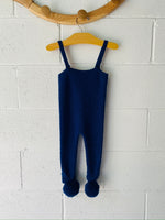Wolf & Rita Blue PomPom Overalls, 6-12 months