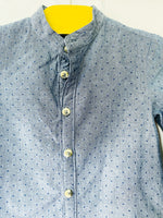 Wheat Chambray Polka Dot Button Up, 18 months