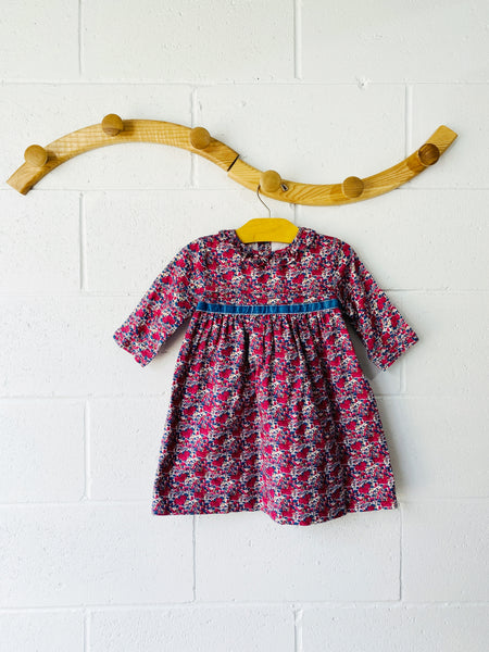 Roses Frilled Collar Dress, 3-4 years