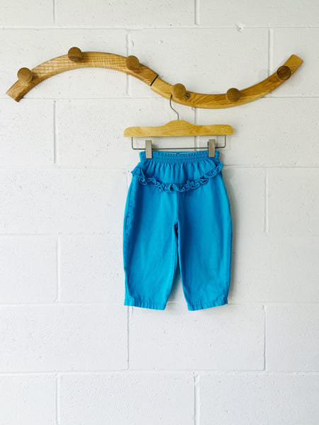Vintage Turquoise Ruffle Pants, 18 months