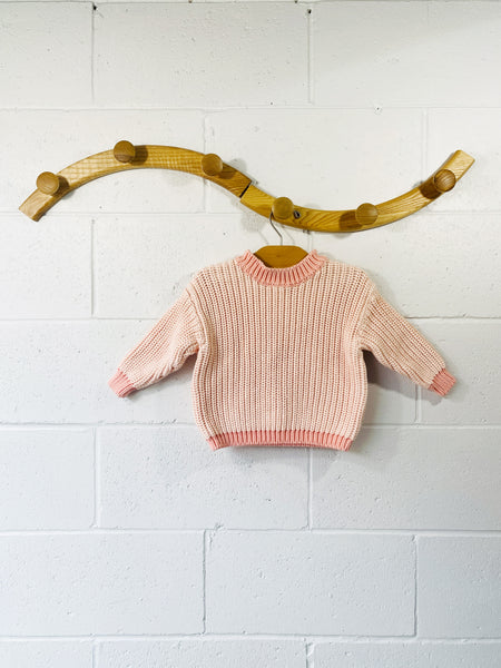 Peach + Pink Sweater, 6-12 months