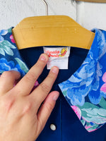 Vintage Dark Blue Velour Blouse, 7 years