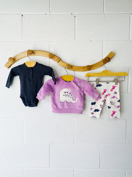 Dino Fuzzy Bundle, 2-4 months