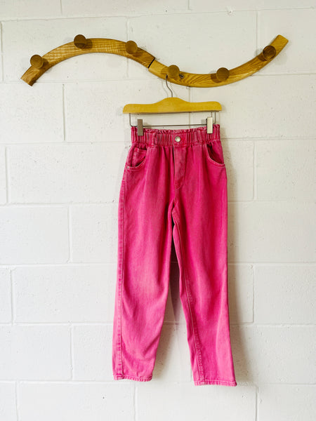 Pink Paper Bag Jeans, 8-9 years