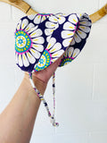 Purple Floral Sun Bonnet, 3 months