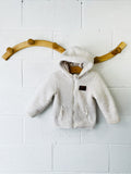 Cream Faux Shearling Hooded Jacket, 24 months