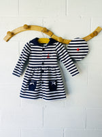 Jaunty Striped Dress + Beret, 24 months