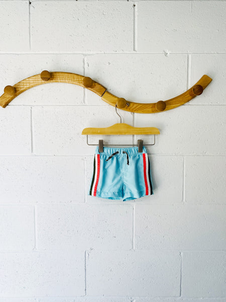 Aqua Stripe Swim Trunks, 6 months