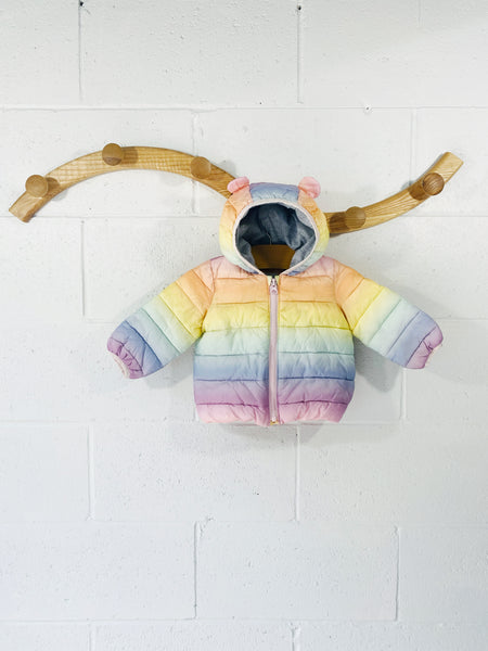 Rainbow Puff Jacket, 6-12 months