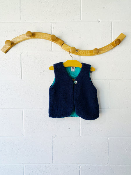 Milk On The Rocks Velour + Shearling Reversible Vest, 2-3 years (MED)