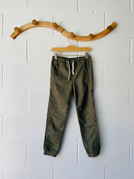 Dusty Green Jogger Pants, 7-8 years