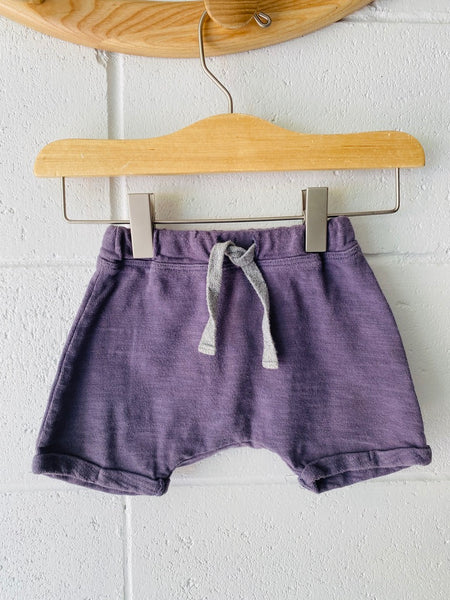 mini mioche Dusty Purple Slouchy Shorts, 3-6 months