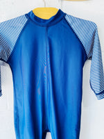 Navy + Stripe Full Body Rash Guard, 6 months