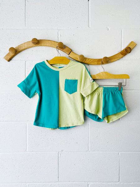 Green Two-Tone Summer Set, 2-3 years