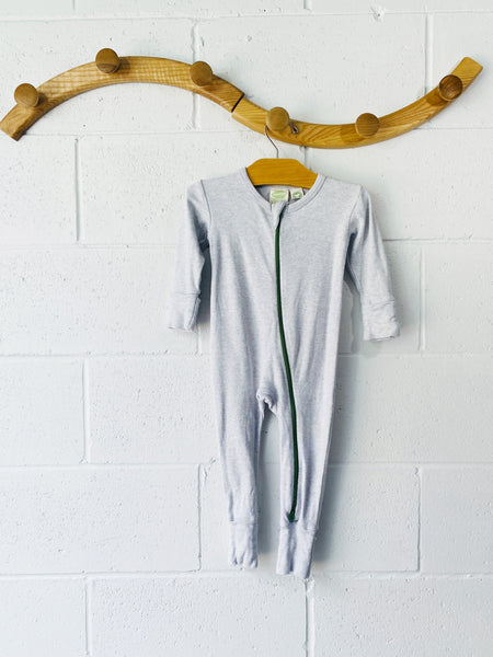Parade Organics Light Grey Double Zip Romper, 6-12 months