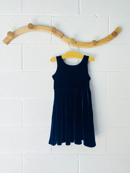 Royal Blue Velvet Tank Dress, 6 years