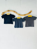 mini mioche Black, Grey Green + Grey Tee Bundle, 6-12 months