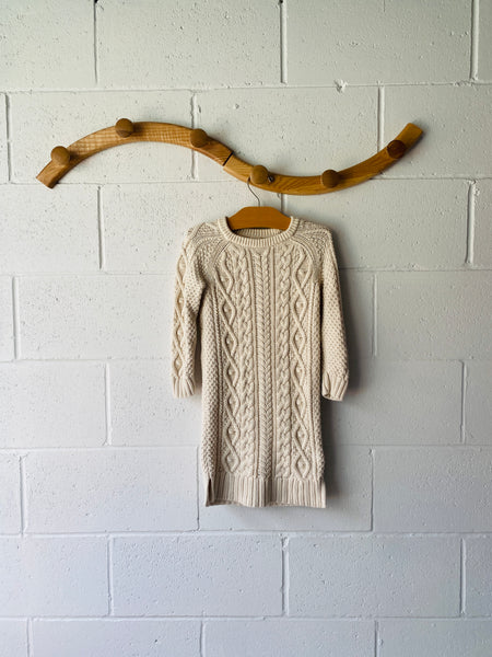 Oatmeal Cable Knit Sweater Dress, 4 years
