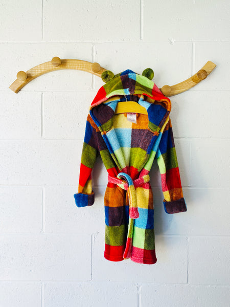 Rainbow Plaid Bathrobe, 3 years