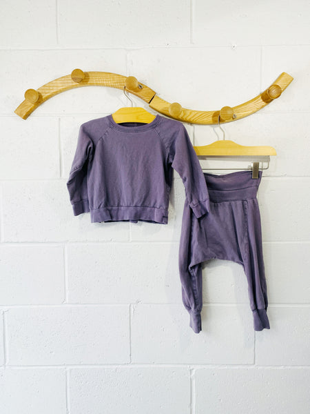 mini mioche Dusty Purple Pants + Top, 18-24 months