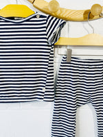 1+ in the family Blue + White Stripe Outfit, 24 months