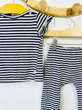 1+ in the family Blue + White Stripe Outfit, 24 months