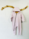 mini mioche Pale Pink Biker Romper, 18-24 months