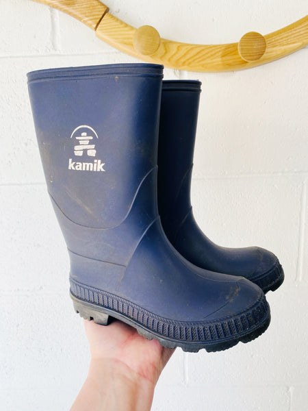 Stomp Navy Blue Rain Boots, size 12