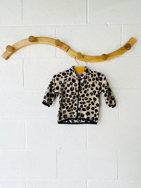 Leopard Print Fleece Zip, 6-9 months