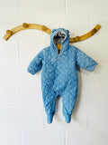 Chambray Quilted Bear Bunting, 6-12 months