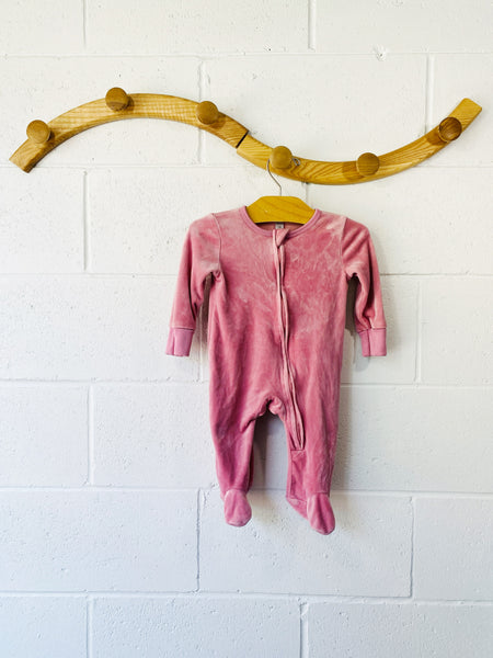 Pink Velour Sleeper, 3-6 months