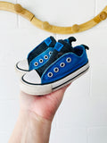 Blue Velcro Chucks, size 5